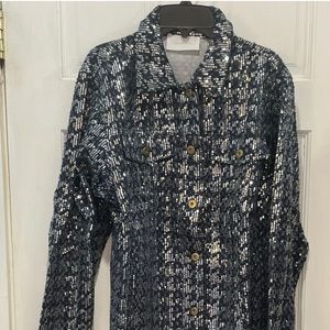 Six/Fifty Pixie Denim Sequin Jacket Women’s Large